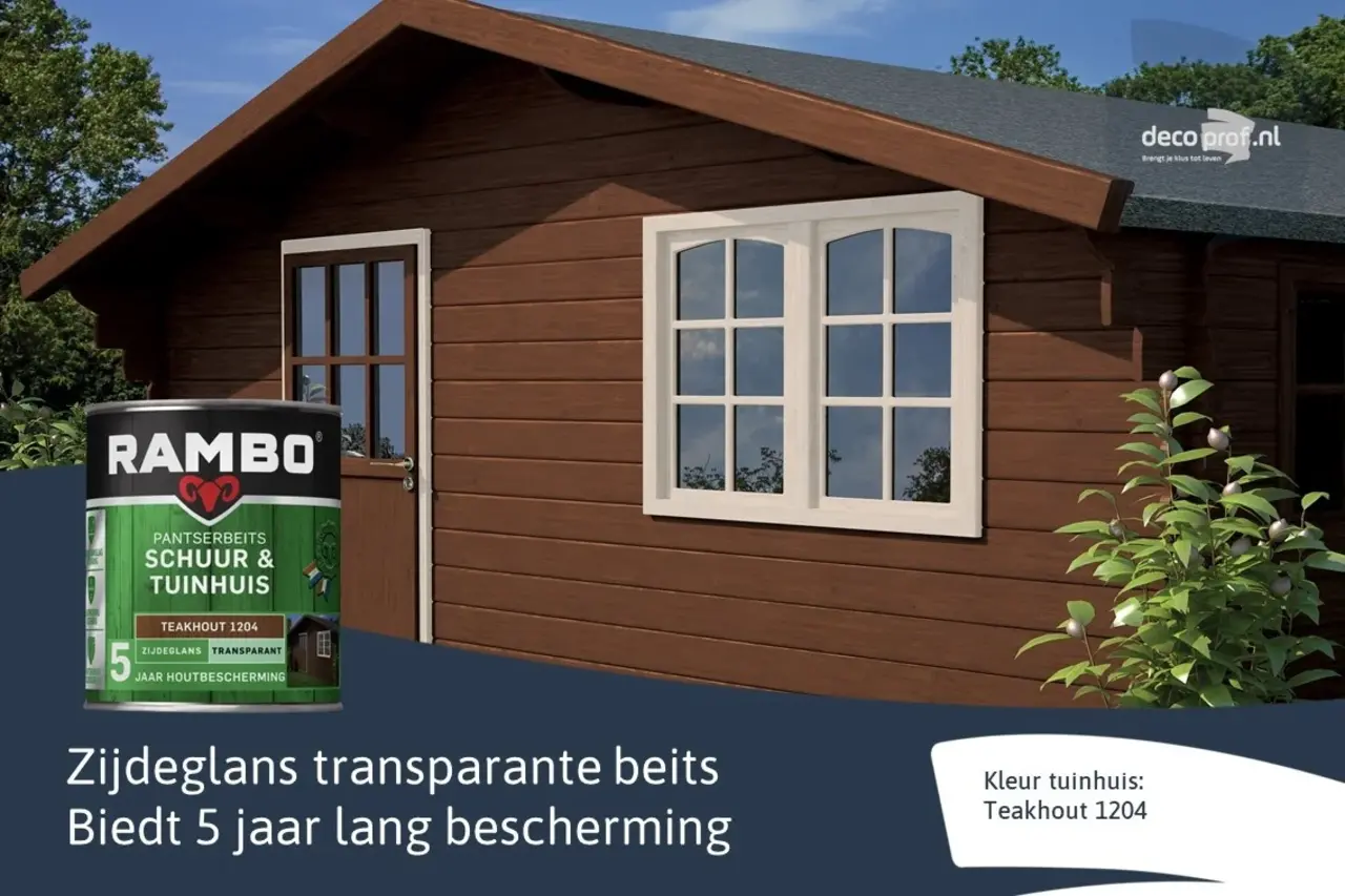 Rambo Pantserbeits Schuur&Tuinhuis Zijdeglans Transparant Teakhout 1204 Rambo Pantserbeits Schuur&Tuinhuis Zijdeglans Transparant Teakhout 1204