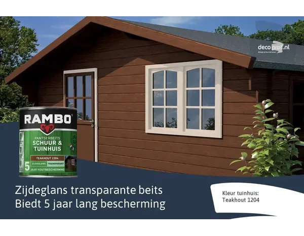 Rambo Pantserbeits Schuur&Tuinhuis Zijdeglans Transparant Teakhout 1204 Rambo Pantserbeits Schuur&Tuinhuis Zijdeglans Transparant Teakhout 1204
