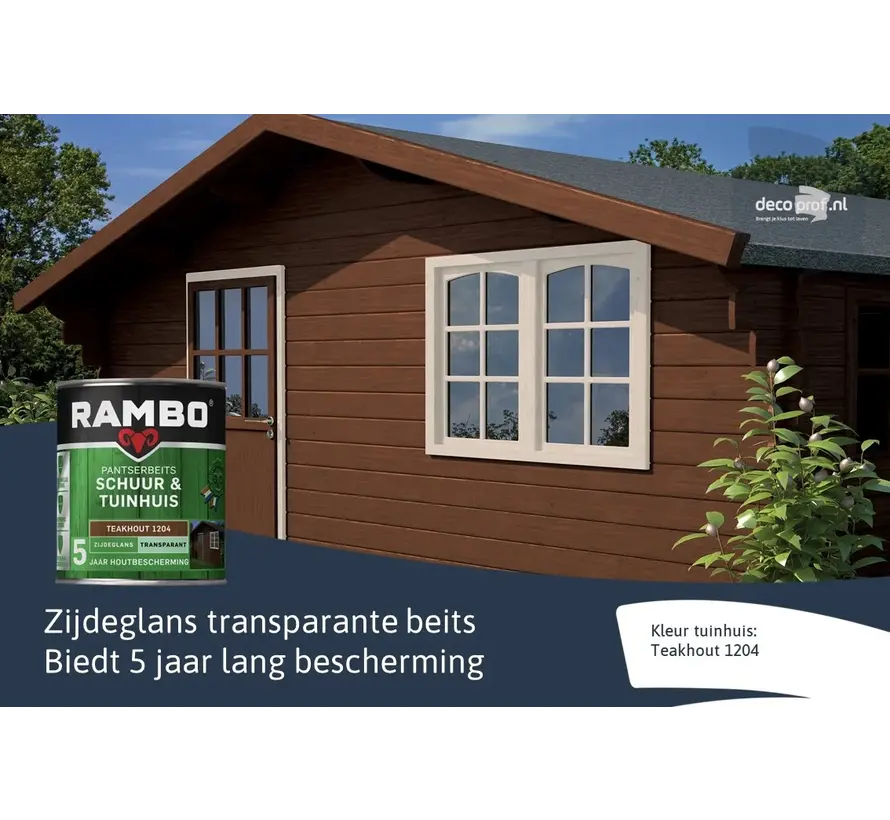 Rambo Pantserbeits Schuur&Tuinhuis Zijdeglans Transparant Teakhout 1204 - 750 ML