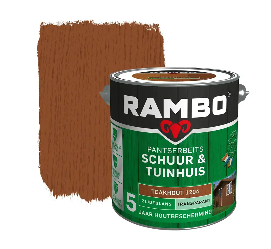 Rambo Pantserbeits Schuur&Tuinhuis Zijdeglans Transparant Teakhout 1204 - 750 ML