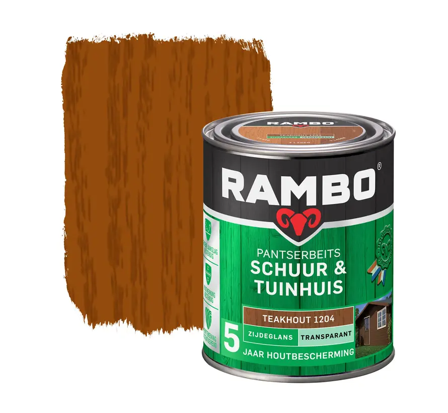 Rambo Pantserbeits Schuur&Tuinhuis Zijdeglans Transparant Teakhout 1204 - 750 ML