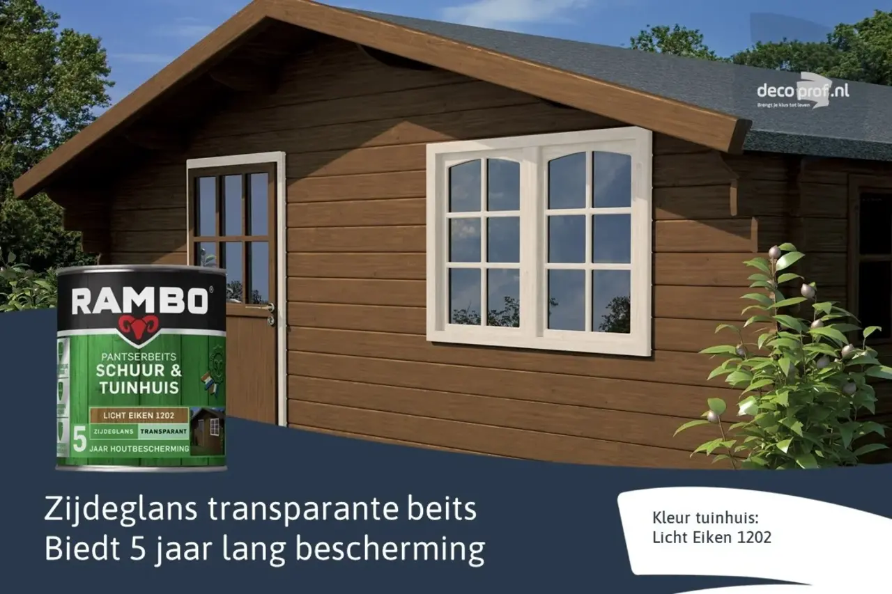 Rambo Pantserbeits Schuur&Tuinhuis Zijdeglans Transparant Licht Eiken 1202