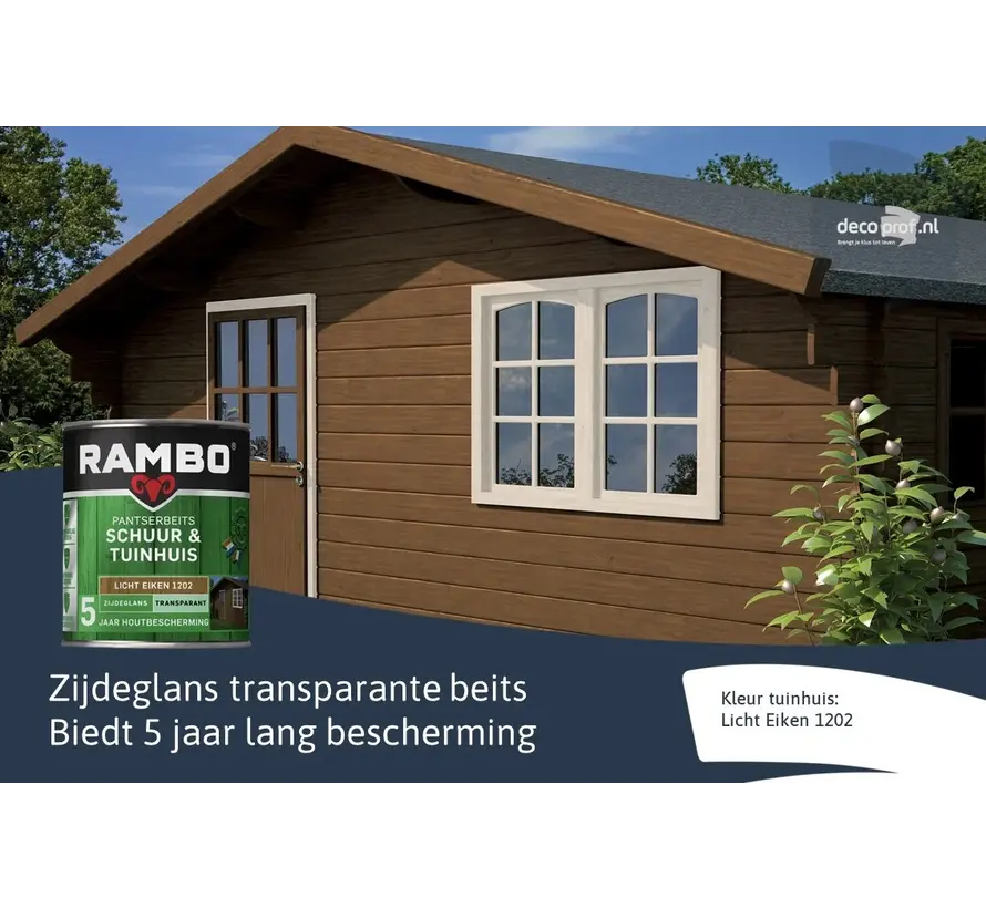 Rambo Pantserbeits Schuur&Tuinhuis Zijdeglans Transparant Licht Eiken 1202 - 750 ML