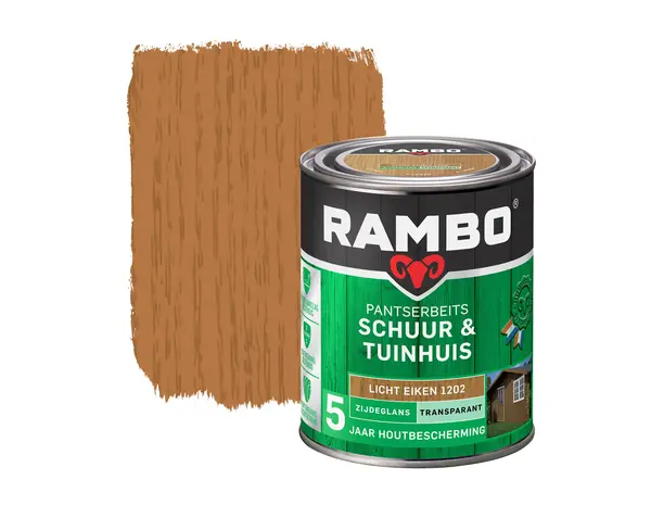 Rambo Pantserbeits Schuur&Tuinhuis Zijdeglans Transparant Licht Eiken 1202