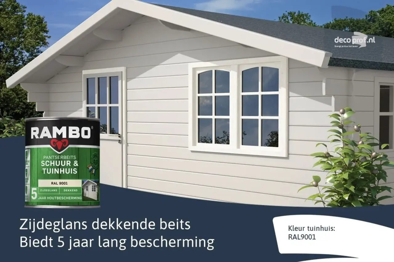 Rambo Pantserbeits Schuur&Tuinhuis Zijdeglans Dekkend RAL 9001 Rambo Pantserbeits Schuur&Tuinhuis Zijdeglans Dekkend RAL 9001
