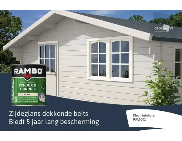 Rambo Pantserbeits Schuur&Tuinhuis Zijdeglans Dekkend RAL 9001 Rambo Pantserbeits Schuur&Tuinhuis Zijdeglans Dekkend RAL 9001