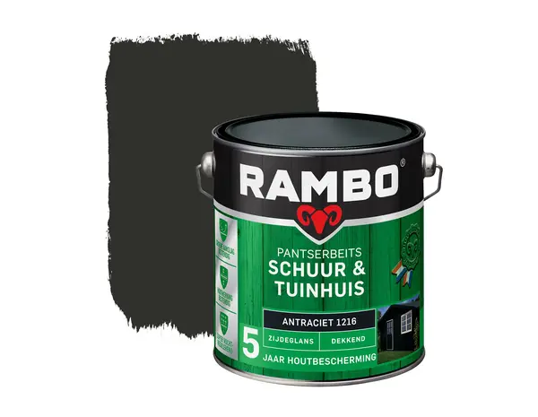 Rambo Pantserbeits Schuur&Tuinhuis Zijdeglans Dekkend Antraciet 1216 Rambo Pantserbeits Schuur&Tuinhuis Zijdeglans Dekkend Antraciet 1216