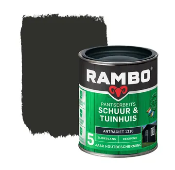 Rambo Pantserbeits Schuur&Tuinhuis Zijdeglans Dekkend Antraciet 1216