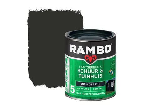 Rambo Pantserbeits Schuur&Tuinhuis Zijdeglans Dekkend Antraciet 1216