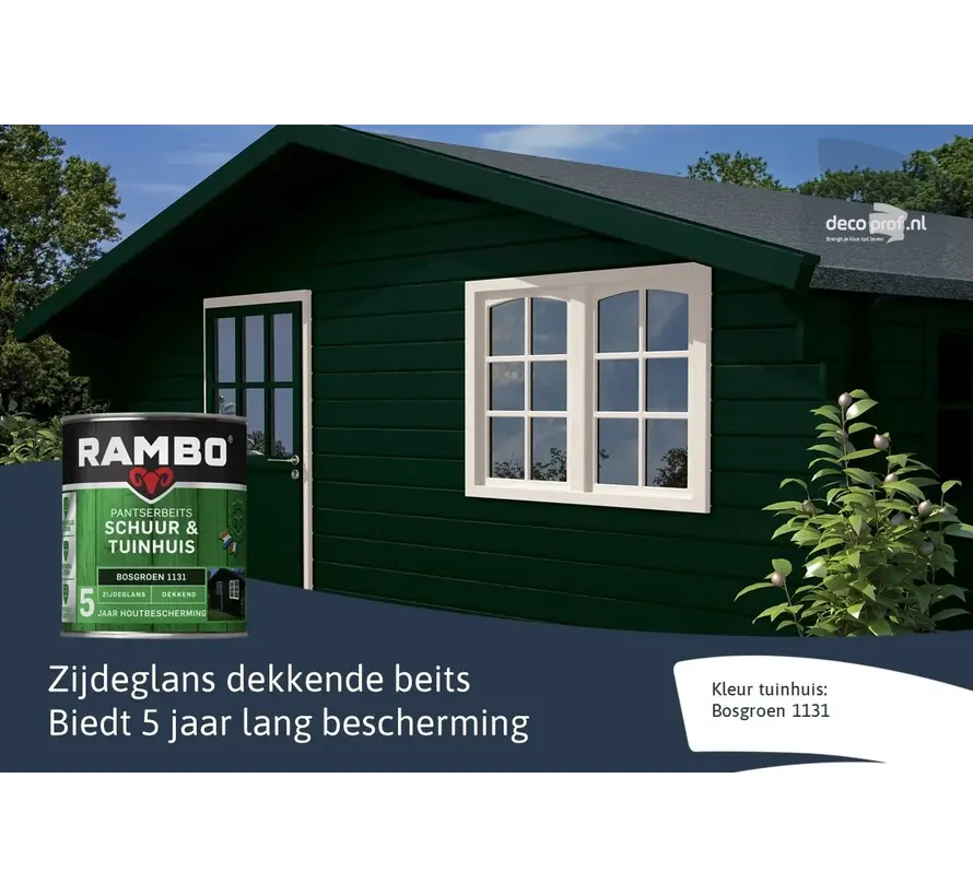 Rambo Pantserbeits Schuur&Tuinhuis Zijdeglans Dekkend Bosgroen 1131 - 750 ML