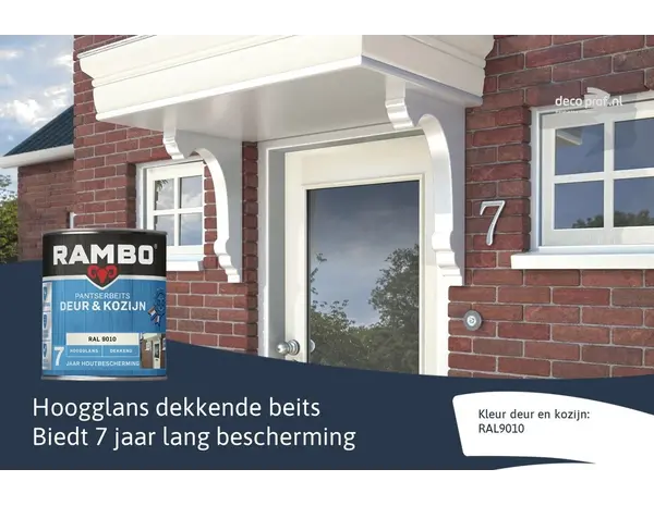 Rambo Pantserbeits Deur&Kozijn Hoogglans Dekkend RAL 9010 Rambo Pantserbeits Deur&Kozijn Hoogglans Dekkend RAL 9010