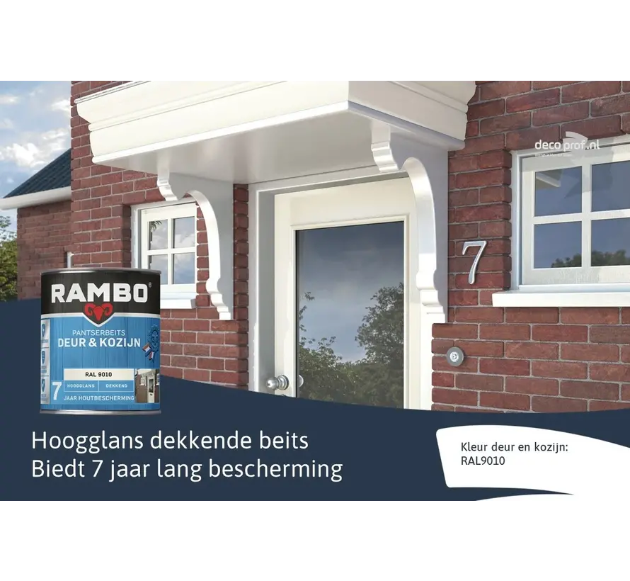 Rambo Pantserbeits Deur&Kozijn Hoogglans Dekkend RAL 9010 - 750 ML