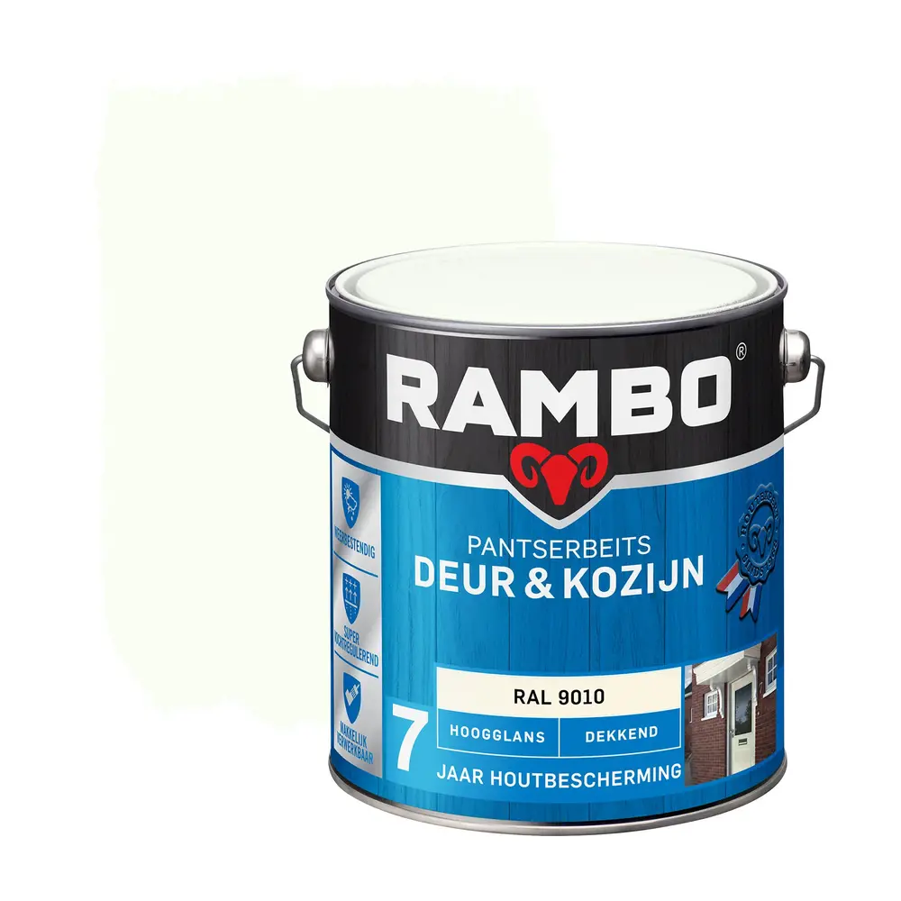 Rambo Pantserbeits Deur&Kozijn Hoogglans Dekkend RAL 9010 Rambo Pantserbeits Deur&Kozijn Hoogglans Dekkend RAL 9010