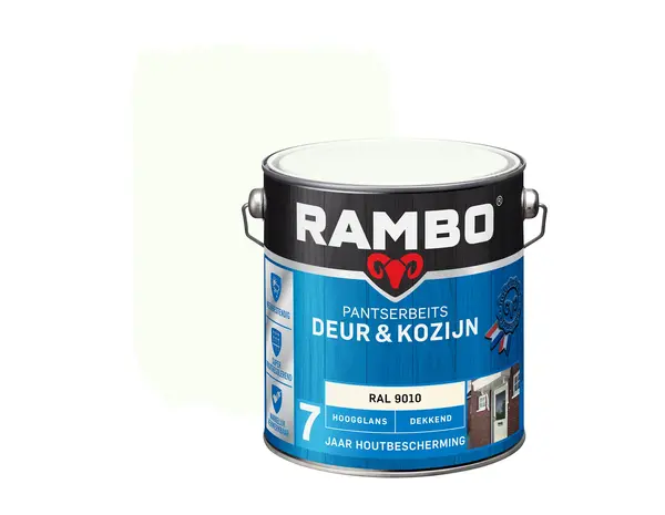 Rambo Pantserbeits Deur&Kozijn Hoogglans Dekkend RAL 9010 Rambo Pantserbeits Deur&Kozijn Hoogglans Dekkend RAL 9010