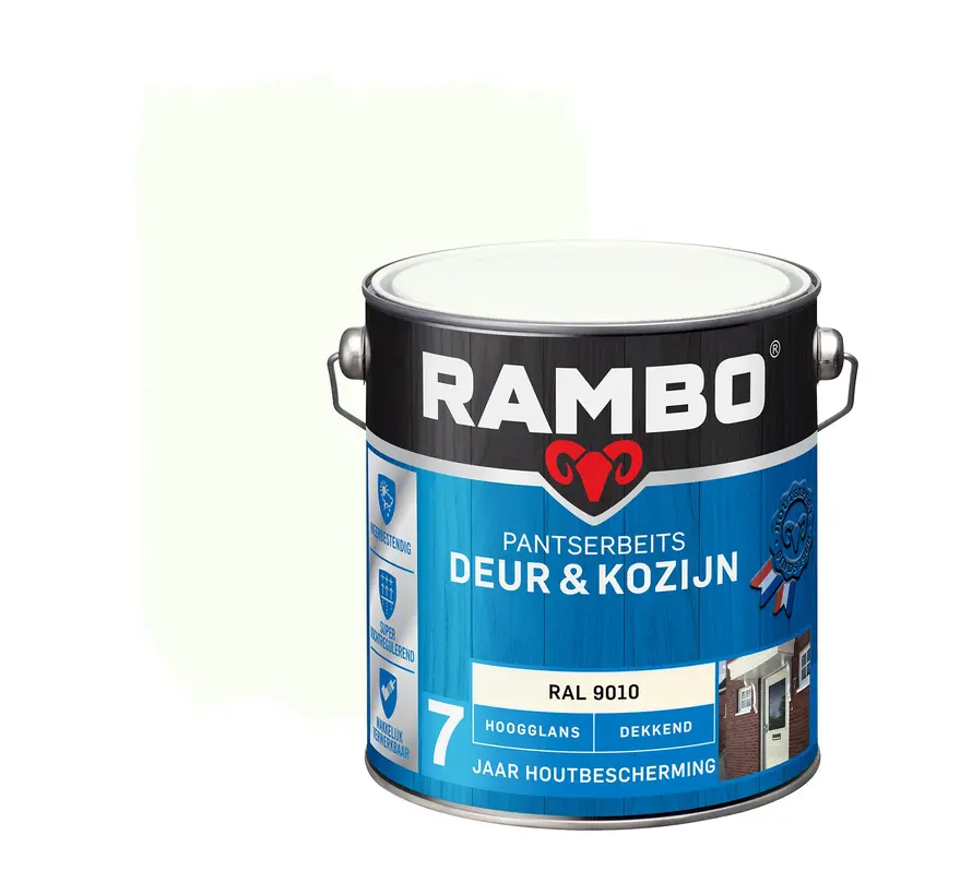 Rambo Pantserbeits Deur&Kozijn Hoogglans Dekkend RAL 9010 - 750 ML