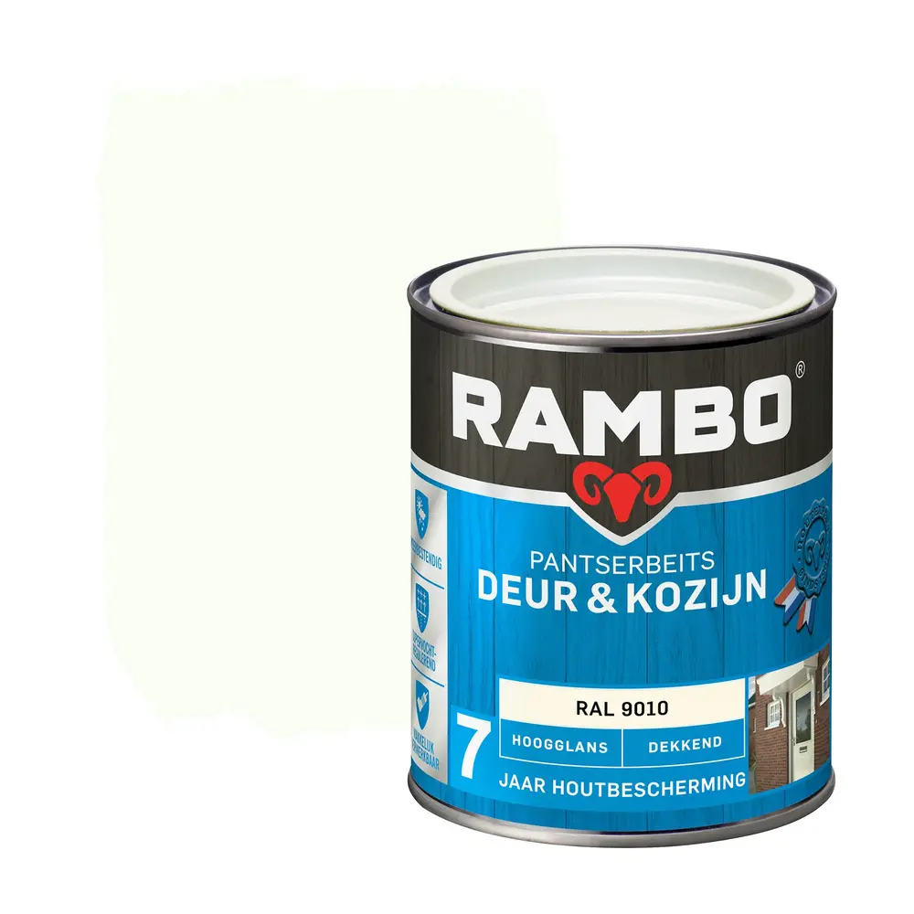 Rambo Pantserbeits Deur&Kozijn Hoogglans Dekkend RAL 9010 Rambo Pantserbeits Deur&Kozijn Hoogglans Dekkend RAL 9010