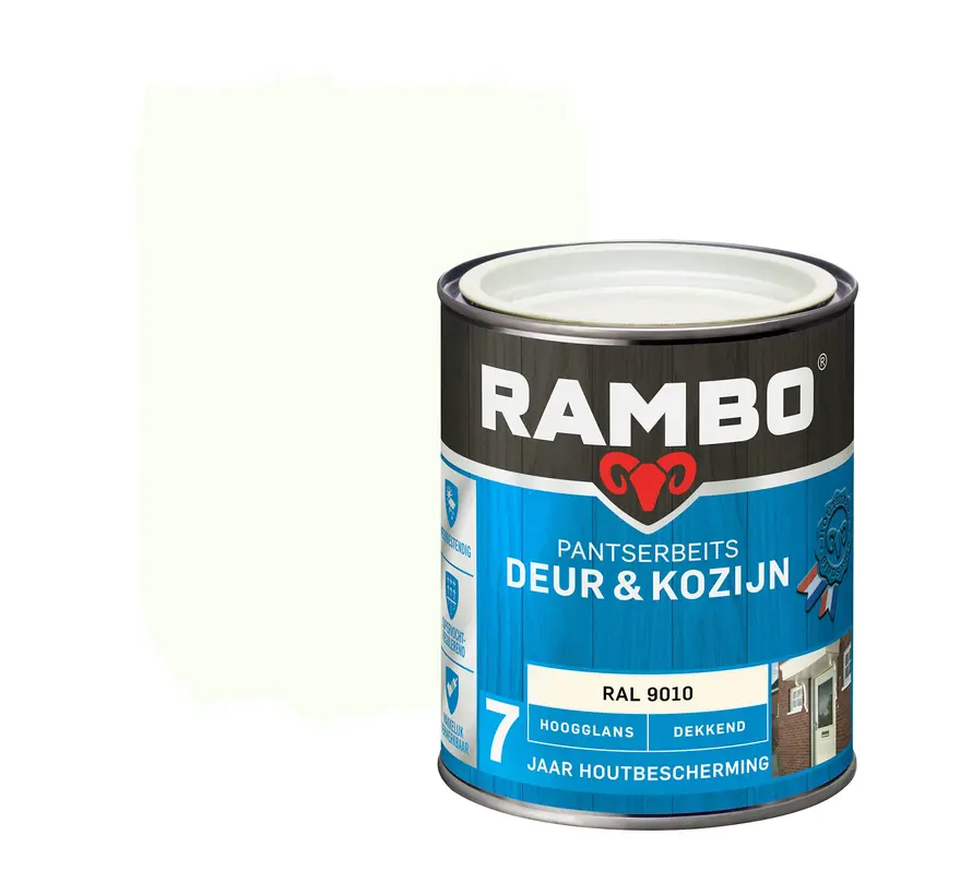 Rambo Pantserbeits Deur&Kozijn Hoogglans Dekkend RAL 9010 - 750 ML