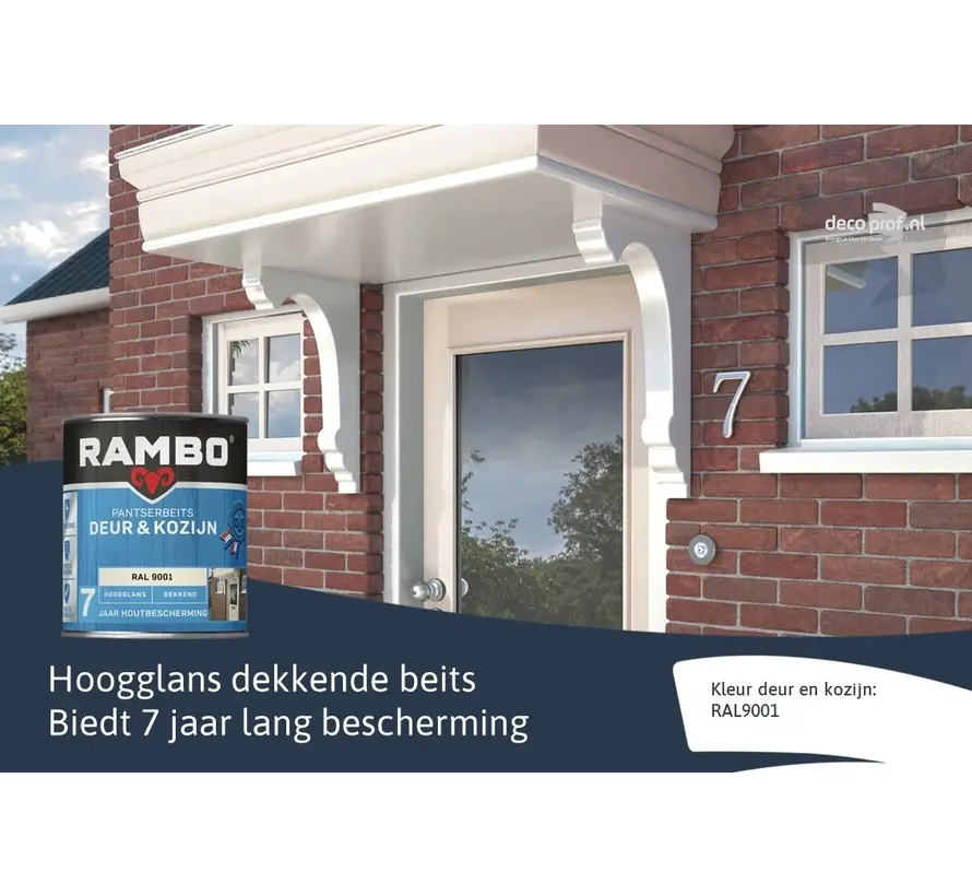 Rambo Pantserbeits Deur&Kozijn Hoogglans Dekkend RAL 9001 - 750 ML