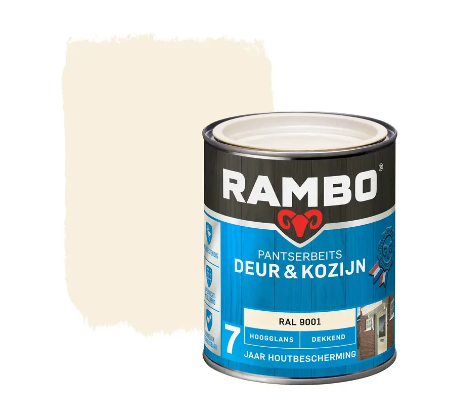 Rambo Pantserbeits Deur&Kozijn Hoogglans Dekkend RAL 9001 - 750 ML