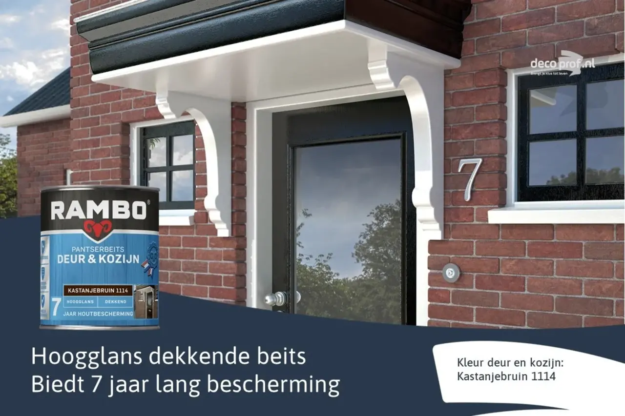 Rambo Pantserbeits Deur&Kozijn Hoogglans Dekkend Kastanjebruin 1114 Rambo Pantserbeits Deur&Kozijn Hoogglans Dekkend Kastanjebruin 1114