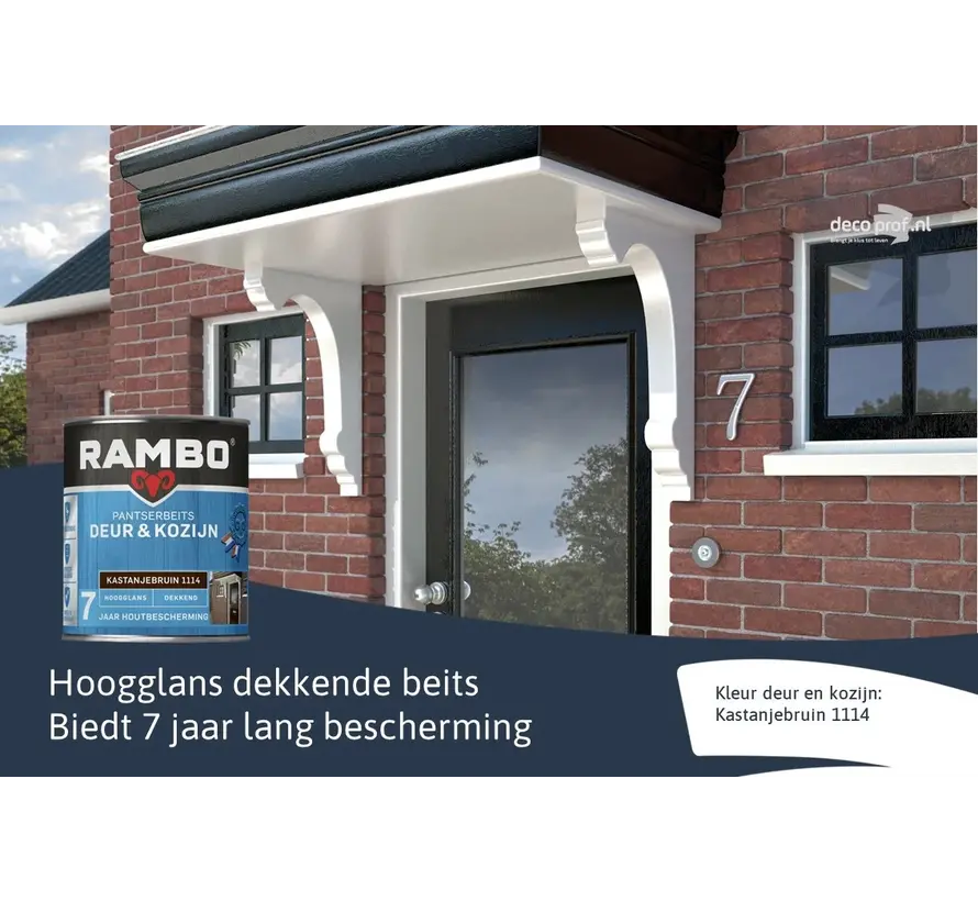 Rambo Pantserbeits Deur&Kozijn Hoogglans Dekkend Kastanjebruin 1114 - 750 ML