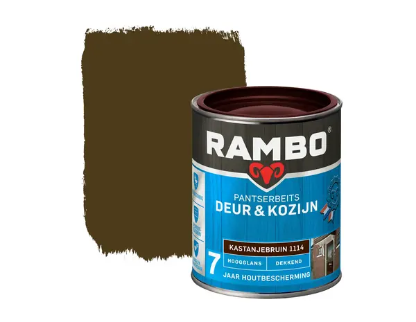 Rambo Pantserbeits Deur&Kozijn Hoogglans Dekkend Kastanjebruin 1114 Rambo Pantserbeits Deur&Kozijn Hoogglans Dekkend Kastanjebruin 1114