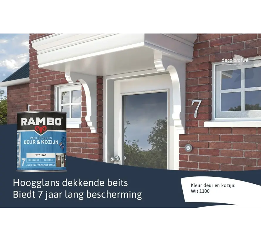 Rambo Pantserbeits Deur&Kozijn Hoogglans Dekkend Wit 1100 - 750 ML