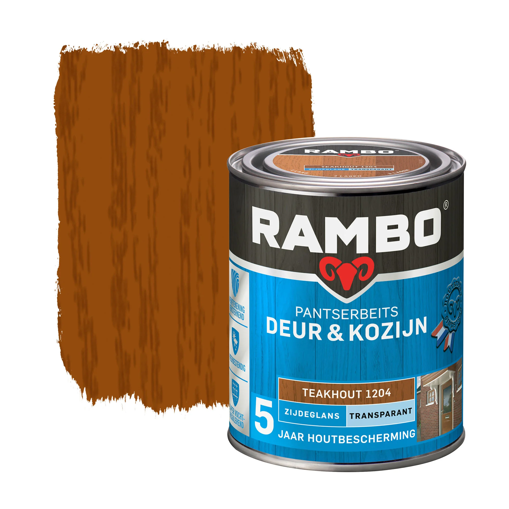 Pantserbeits Deur&Kozijn Zijdeglans Transparant Teakhout 1204 | 750 ML