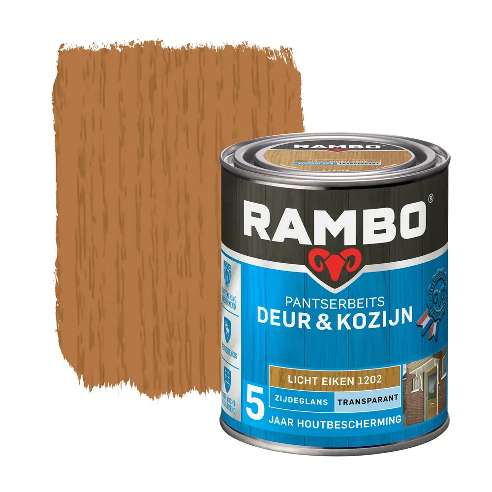 Rambo Pantserbeits Deur&Kozijn Zijdeglans Transparant Licht Eiken 1202 Rambo Pantserbeits Deur&Kozijn Zijdeglans Transparant Licht Eiken 1202