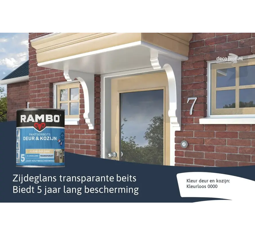 Rambo Pantserbeits Deur&Kozijn Zijdeglans Transparant - 750 ML