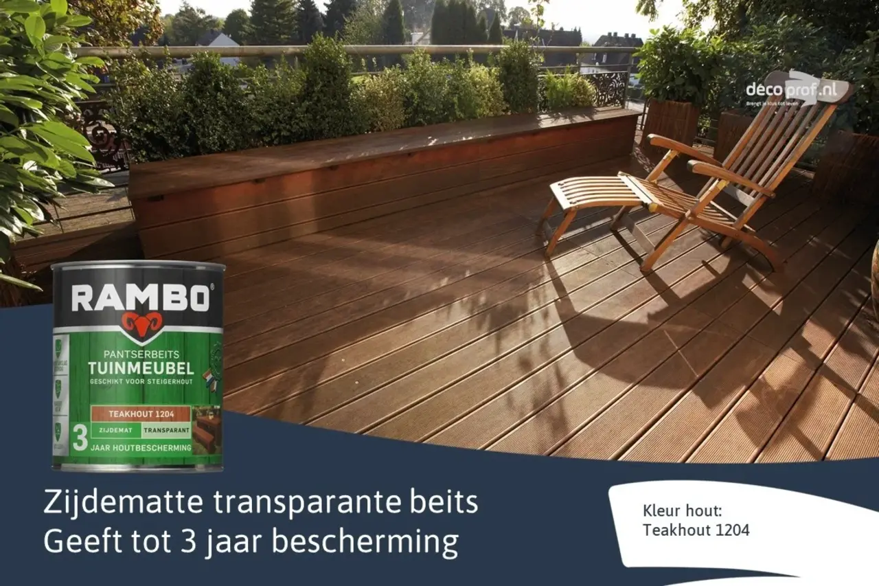 Rambo Pantserbeits Tuinmeubel Zijdeglans Transparant Teakhout 1204 Rambo Pantserbeits Tuinmeubel Zijdeglans Transparant Teakhout 1204