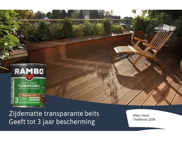 Rambo Pantserbeits Tuinmeubel Zijdeglans Transparant Teakhout 1204 Rambo Pantserbeits Tuinmeubel Zijdeglans Transparant Teakhout 1204
