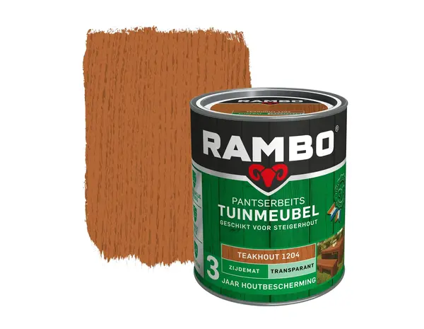 Rambo Pantserbeits Tuinmeubel Zijdeglans Transparant Teakhout 1204 Rambo Pantserbeits Tuinmeubel Zijdeglans Transparant Teakhout 1204