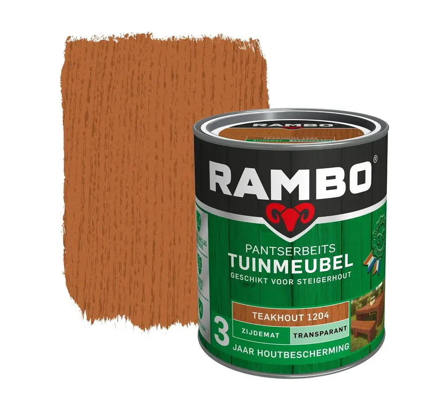 Rambo Pantserbeits Tuinmeubel Zijdeglans Transparant Teakhout 1204 - 750 ML