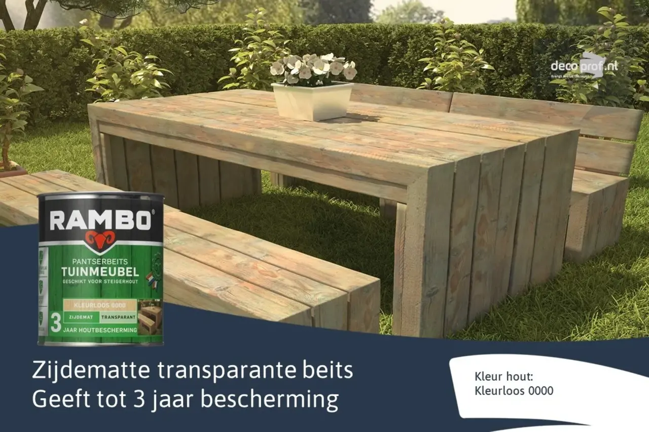Rambo Pantserbeits Tuinmeubel Zijdeglans Transparant Rambo Pantserbeits Tuinmeubel Zijdeglans Transparant