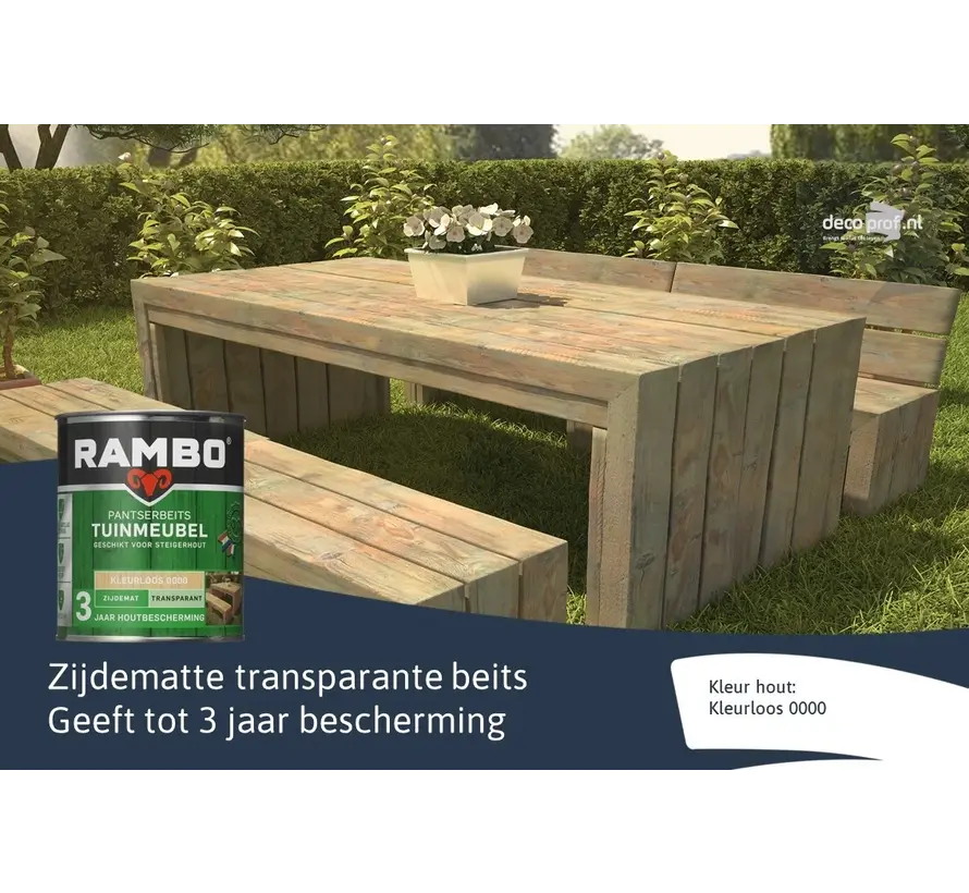 Rambo Pantserbeits Tuinmeubel Zijdeglans Transparant - 750 ML