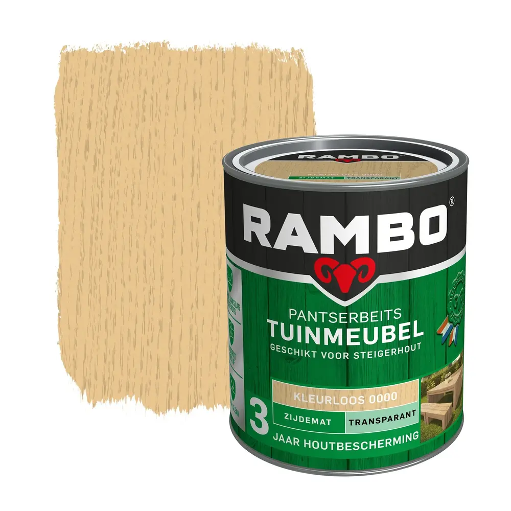 Rambo Pantserbeits Tuinmeubel Zijdeglans Transparant Rambo Pantserbeits Tuinmeubel Zijdeglans Transparant
