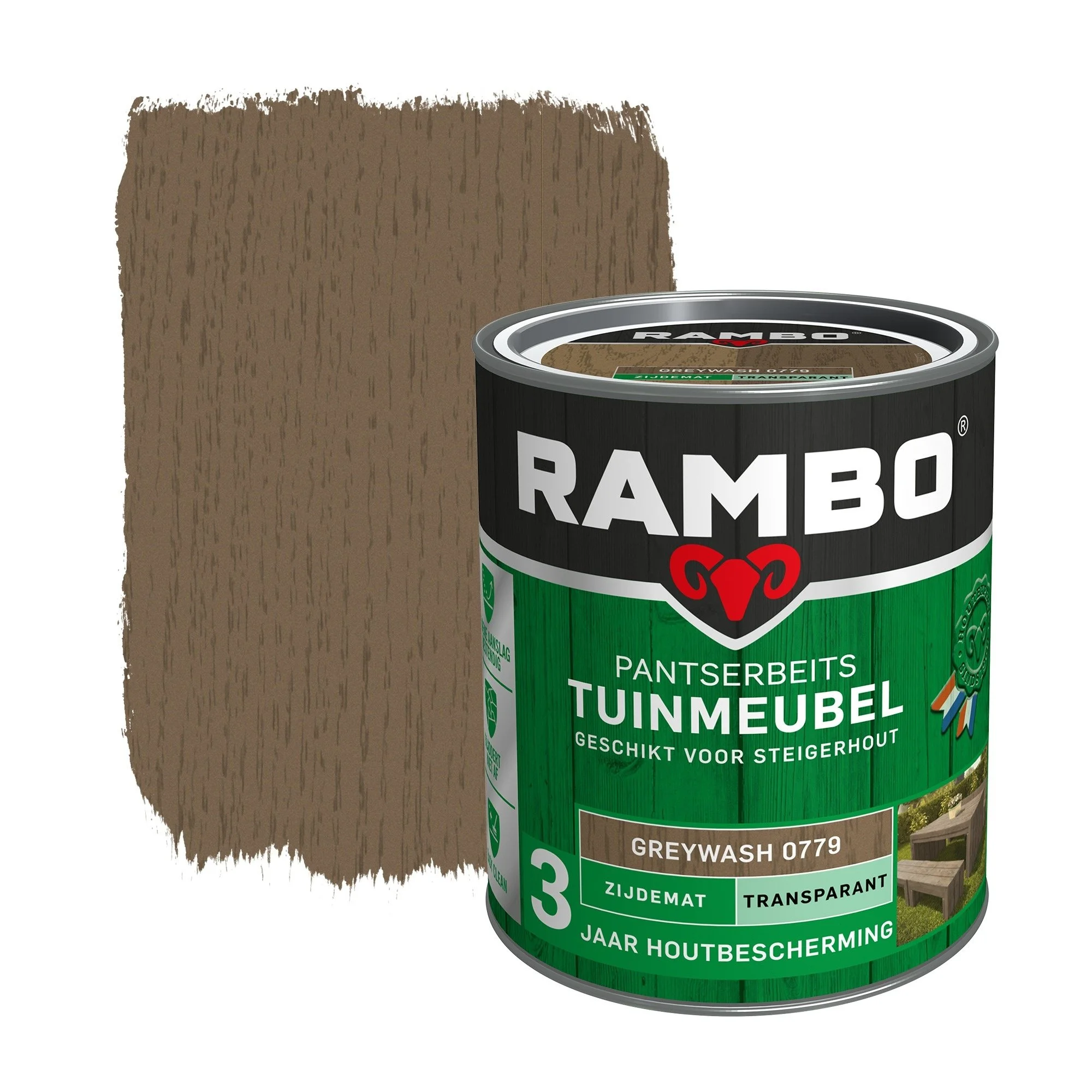 Pantserbeits Tuinmeubel Zijdeglans Transparant Greywash 0779 | 750 ML