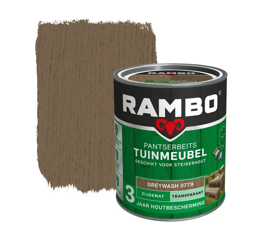 Rambo Pantserbeits Tuinmeubel Zijdeglans Transparant Greywash 0779 - 750 ML