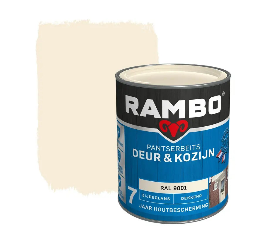 Rambo Pantserbeits Deur&Kozijn Zijdeglans Dekkend Ral 9001 - 750 ML