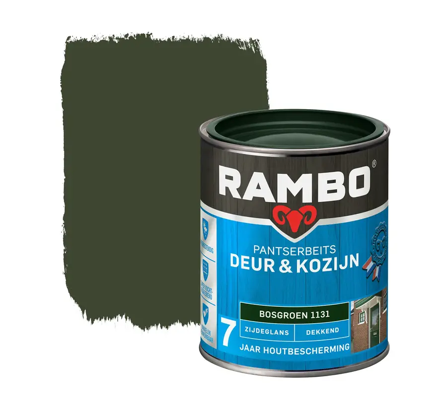 Rambo Pantserbeits Deur&Kozijn Zijdeglans Dekkend Bosgroen 1131 - 750 ML