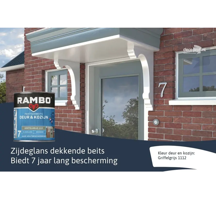 Rambo Pantserbeits Deur&Kozijn Zijdeglans Dekkend Griffelgrijs 1112 - 750 ML