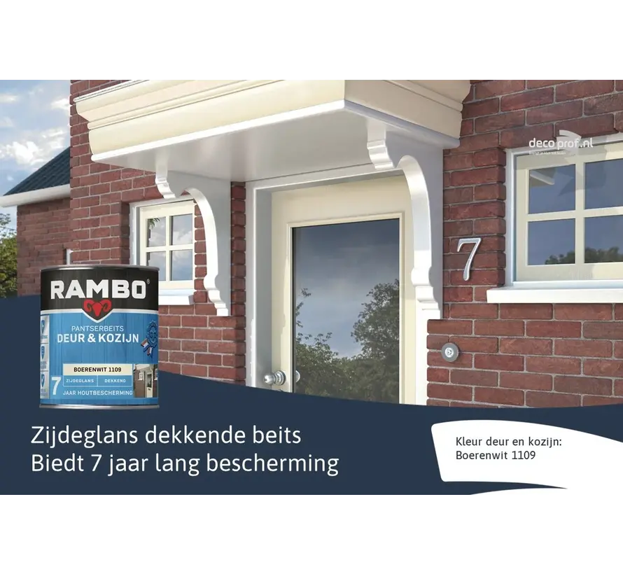 Rambo Pantserbeits Deur&Kozijn Zijdeglans Dekkend Boerenwit 1109 - 750 ML