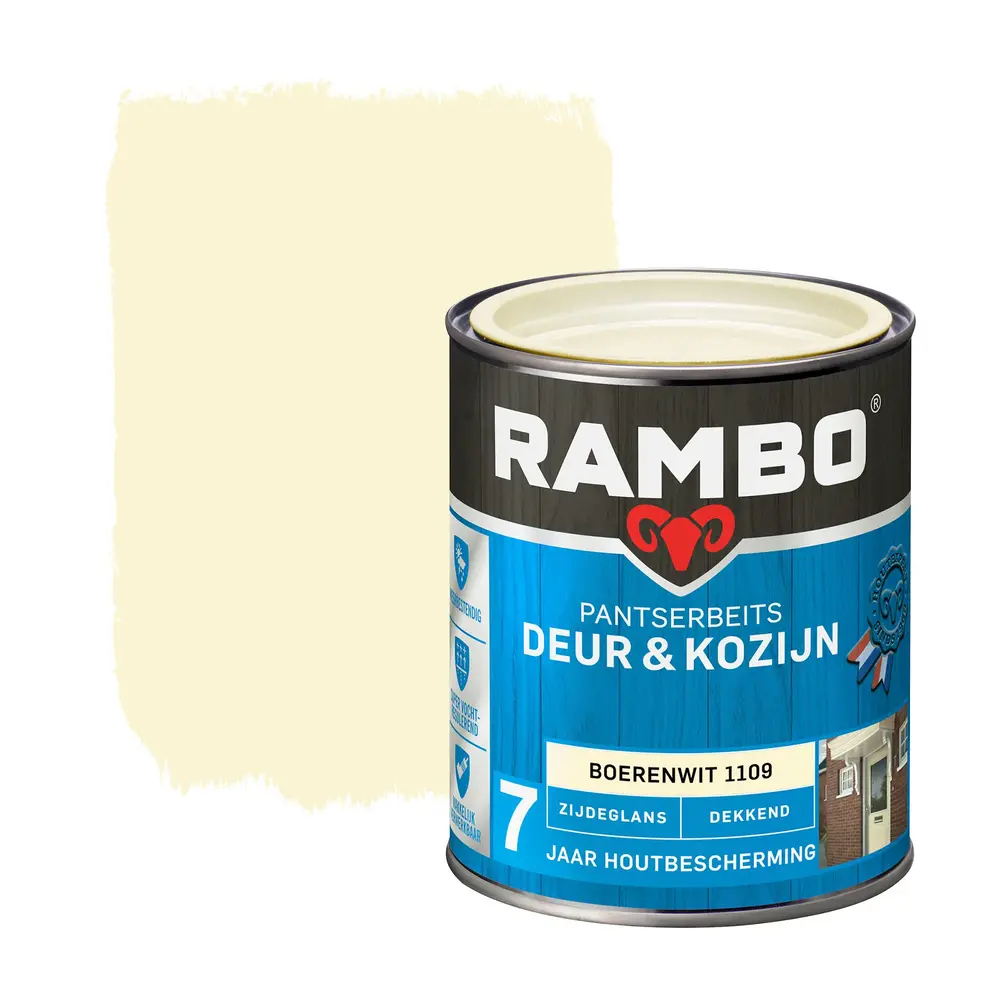 Rambo Pantserbeits Deur&Kozijn Zijdeglans Dekkend Boerenwit 1109 Rambo Pantserbeits Deur&Kozijn Zijdeglans Dekkend Boerenwit 1109