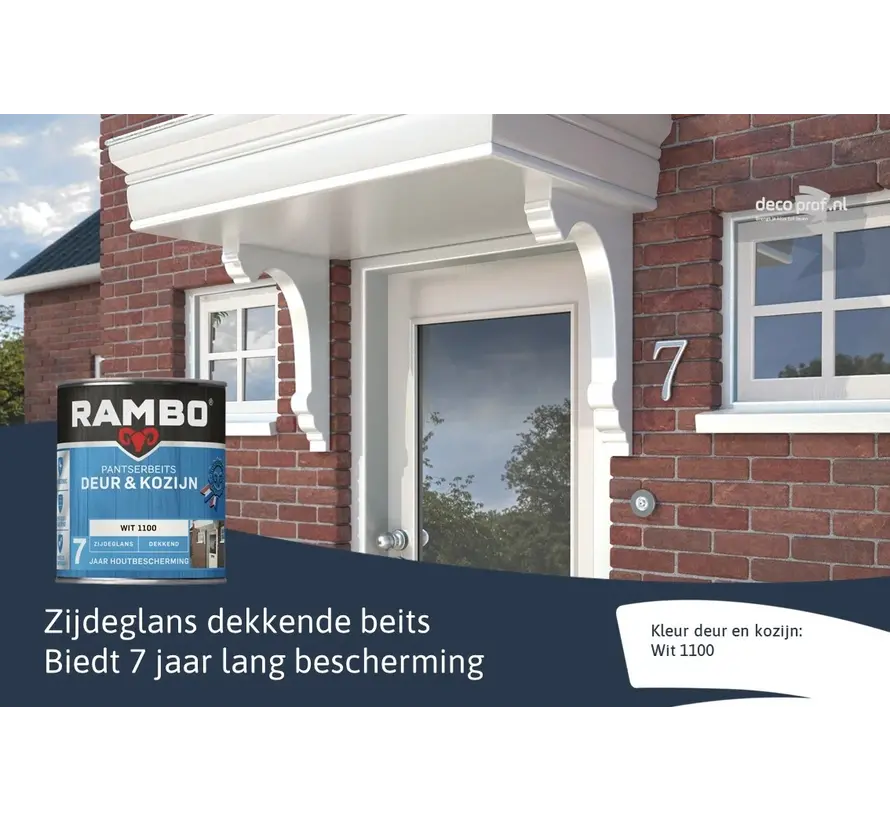 Rambo Pantserbeits Deur&Kozijn Zijdeglans Dekkend Wit 1100 - 750 ML