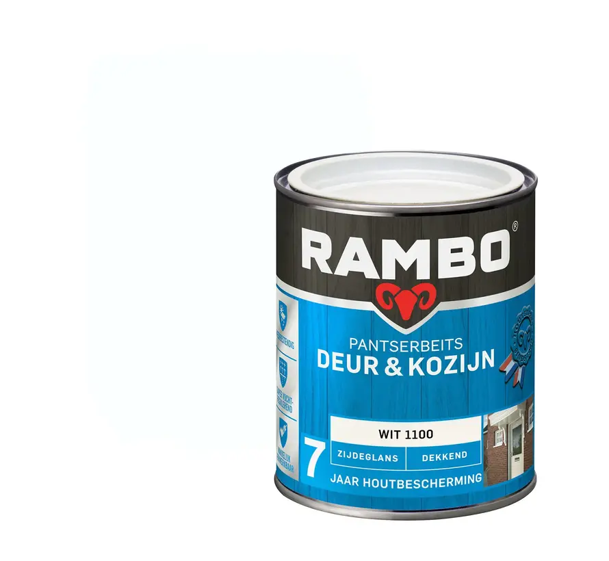 Rambo Pantserbeits Deur&Kozijn Zijdeglans Dekkend Wit 1100 - 750 ML