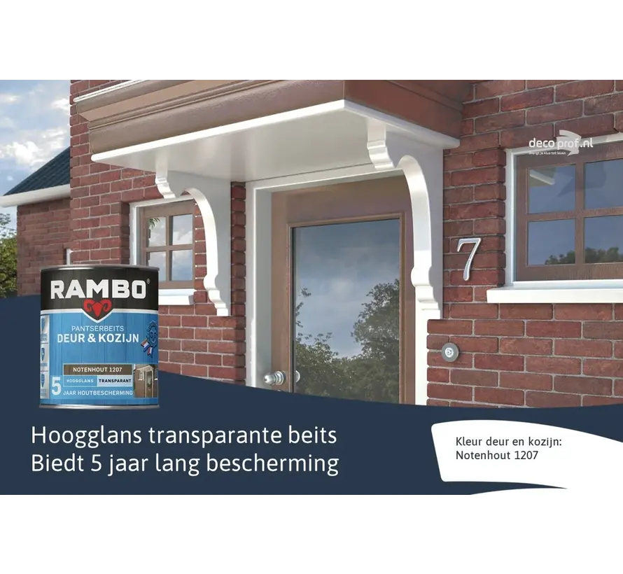 Rambo Pantserbeits Deur&Kozijn Hoogglans Transparant Notenhout 1207 - 750 ML