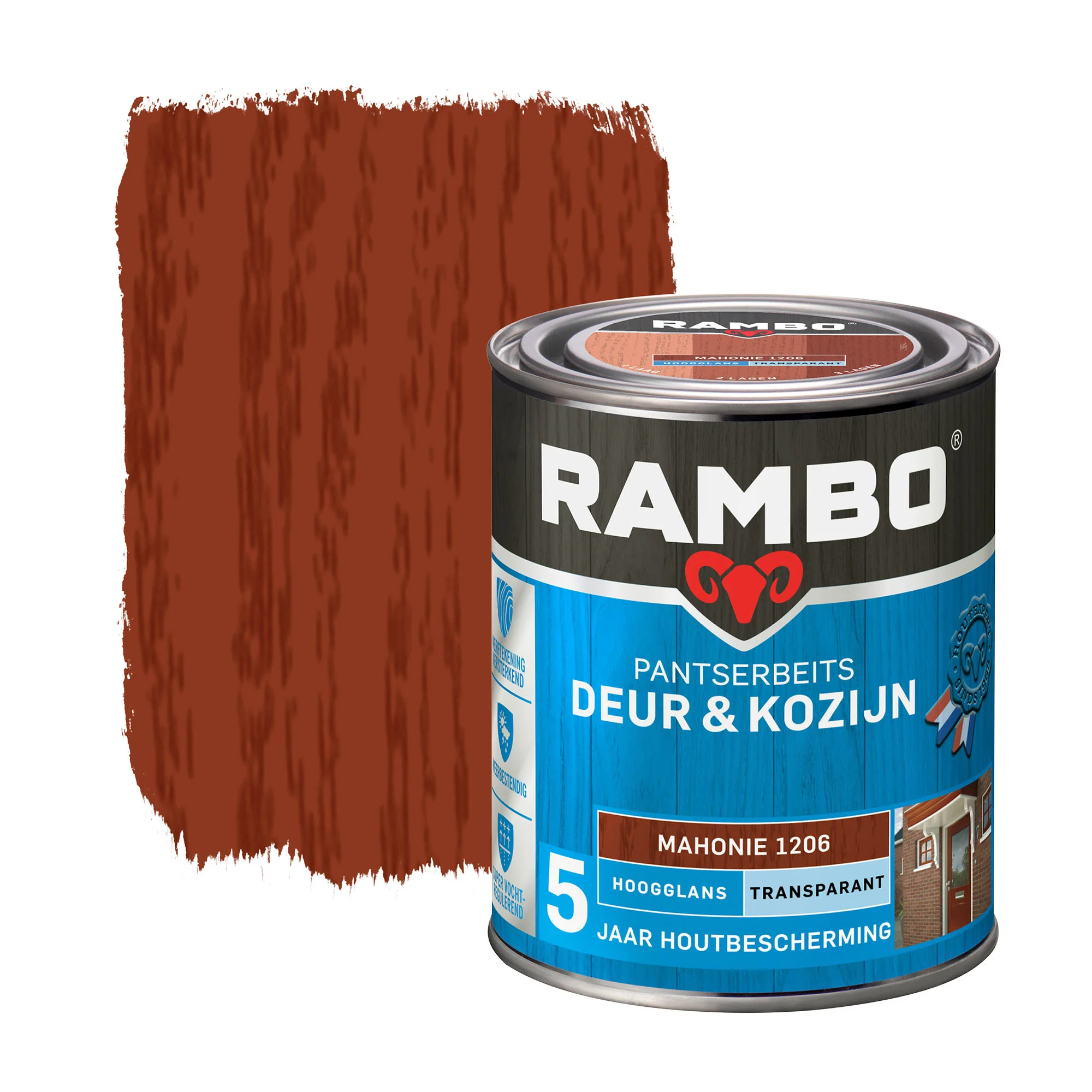 Pantserbeits Deur&Kozijn Hoogglans Transparant Mahonie 1206 | 750 ML