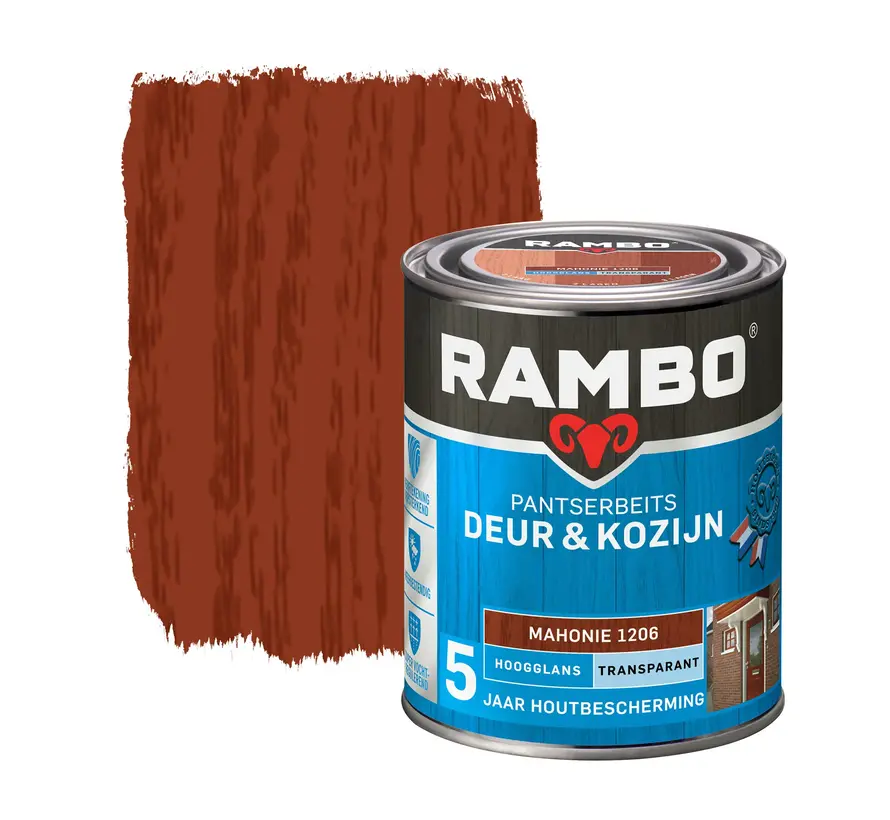 Rambo Pantserbeits Deur&Kozijn Hoogglans Transparant Mahonie 1206 - 750 ML