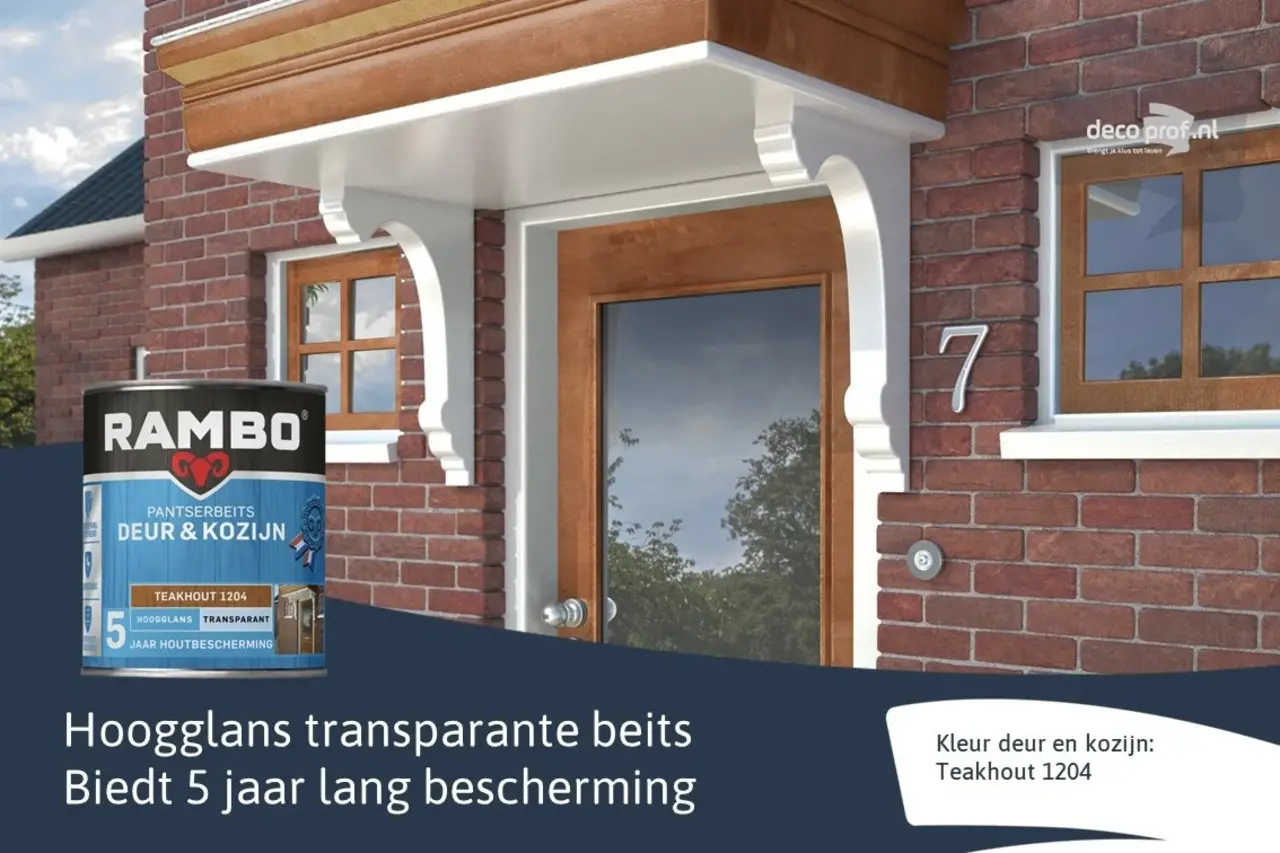 Rambo Pantserbeits Deur&Kozijn Hoogglans Transparant Teakhout 1204 Rambo Pantserbeits Deur&Kozijn Hoogglans Transparant Teakhout 1204